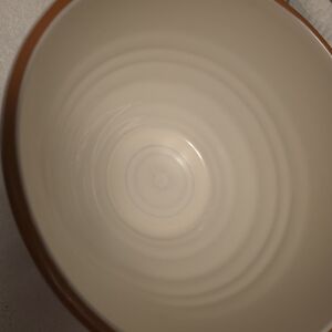 Elegant Cream and Brown Ceramic Bowl